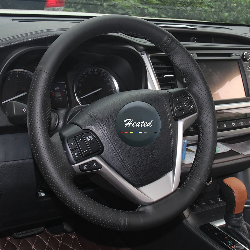 Кожаная оплетка из микрофибры для руля Toyota Highlander Harrier|car steering wheel cover|steering coverwheel cover