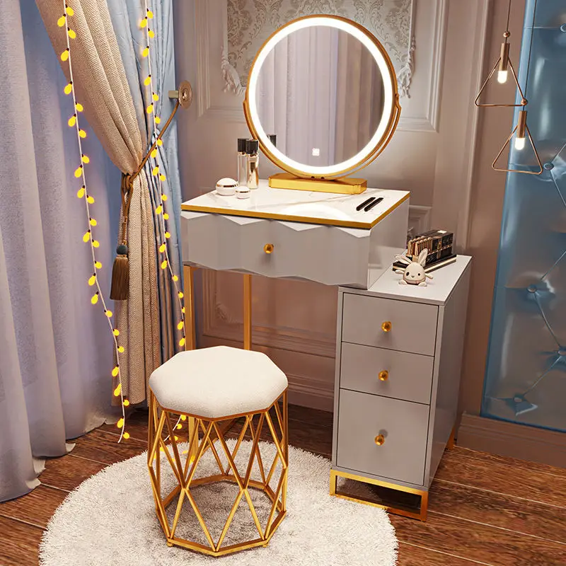 

Dresser Receive Ark One Small Nordic Light Luxury Small Family Mutifunction Bedroom Contemporary Contracted Makeup Cabinet Table