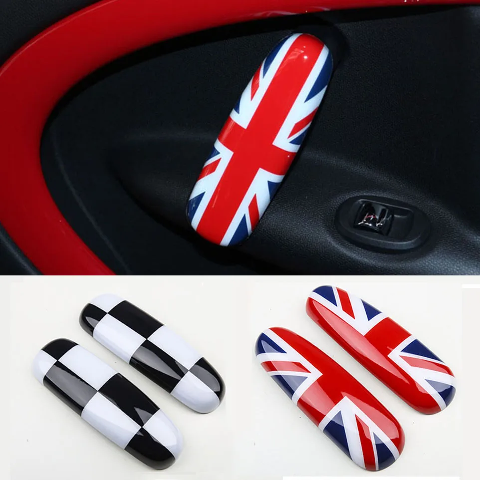 

2Pcs Union Jack Car Interior Door Handle Knob Cover Decoration Trim For BMW MINI COOPER JCW Countryman R60 R61 Car Accessories