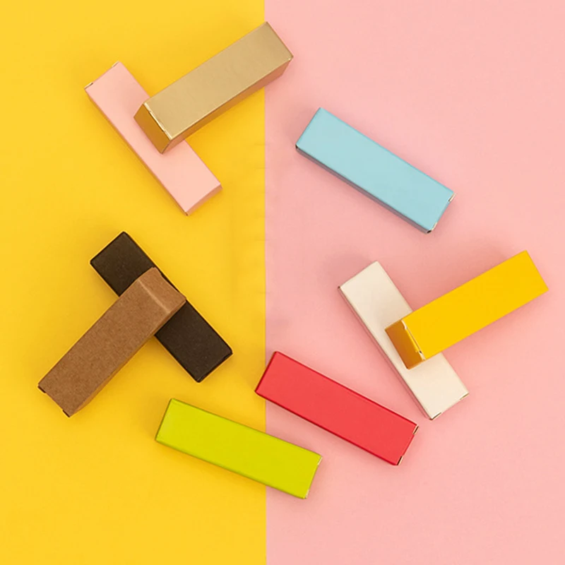 20 шт. коробка для помады из крафт-бумаги цветные тюбики картонная упаковочная