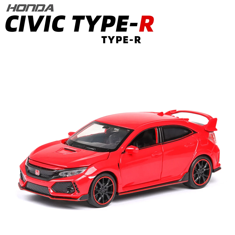 1:32 Civic TYPE-R Diecasts машинки, игрушечный автомобиль, модель автомобиля со звуком, светильник, коллекция, игрушки для мальчиков, подарки для детей