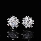 Женские серьги в виде снежинки, серьги из стерлингового серебра 925 пробы с покрытием из белого золота с сердечками 0,5 карат и стрелками, ювелирные украшения