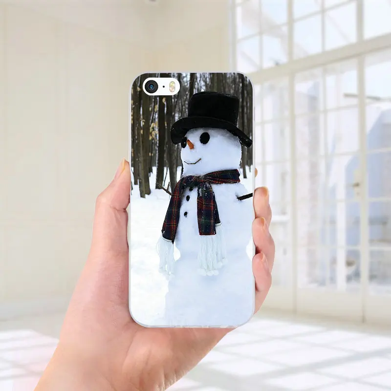 Горячий счастливый Рождество Снеговик стиль Мягкий ТПУ мобильный чехол для iPhone X