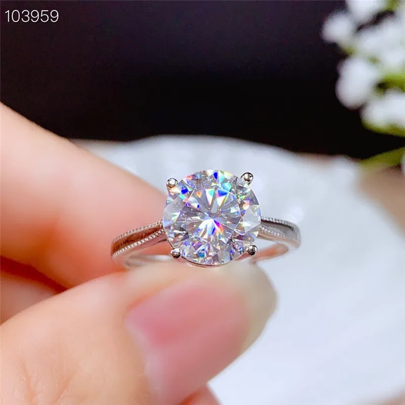

Moissanite Ring for Women Wedding Party Anniversary Gift 0.5CT 1CT 2CT 3CT VVS Lab Diamond Text Passed Real 925 Sterling Silver