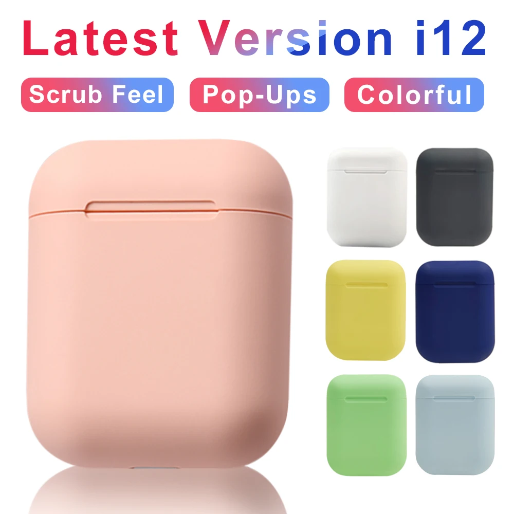 Новые беспроводные наушники Macaron i12 TWS Bluetooth 5,0 в гарнитуре сенсорный всплывающий стерео наушники для телефона HD микрофон