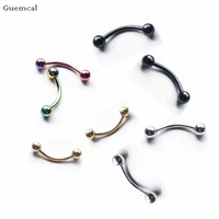 guemcal 2pcs fashionable stainless steel curved rod eyebrow nail body piercing jewelry