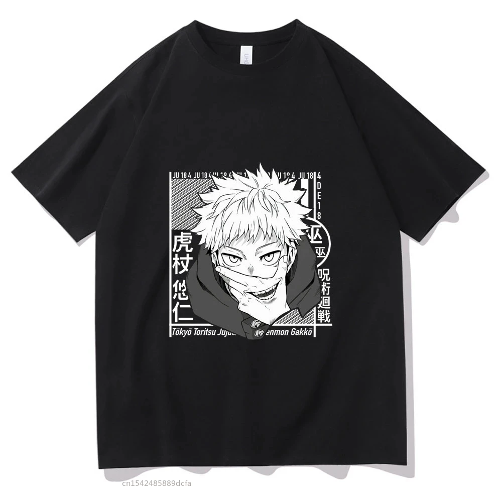 

Japanese Manga Jujutsu Kaisen T-shirt Itadori Yuji Hipster Oversize Loose Tee Shirt