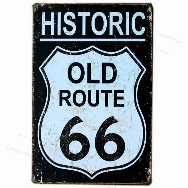 Route 66 Signs Decoracion Retro Plate Enamel Vintage Garage Plaques Metal Posters Club Bar Decorative Home Decor 20X30Cm | Дом и сад