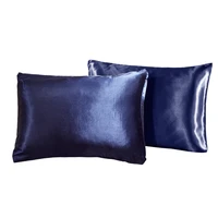 2pcs silk satin pillowcases for hair and skin silky smooth solid colored cool sateen pillow cover with envelope closure
