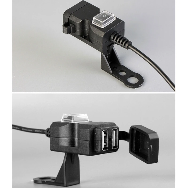 

Dual USB Port 12V Waterproof Motorbike Motorcycle Handlebar Charger X37F