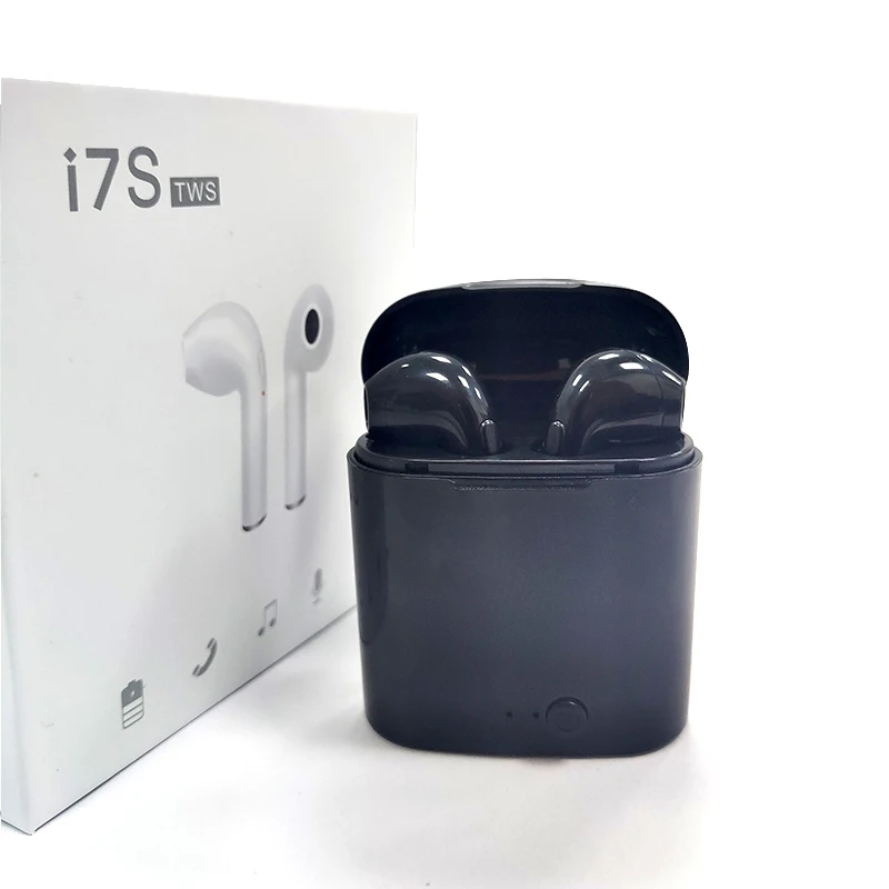 Mangoman i7s Tws Wireless Headphones Bluetooth Earphones Air Earbuds Handsfree in ear Headset wireless bluetooth headphones i7s - Цвет: I7SBK