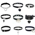 Ожерелье-чокер из искусственной кожи в готическом стиле