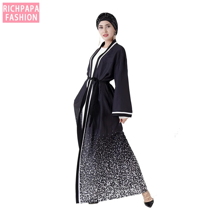 Кимоно с открытой абаей мусульманское платье кафтан в Дубае женское турецкое