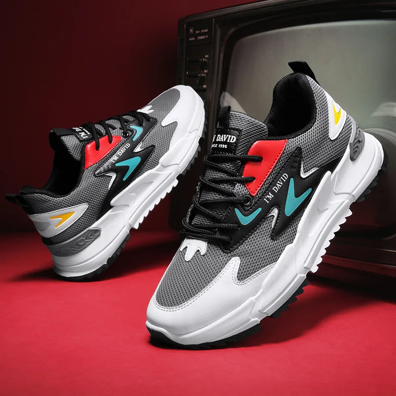 

High-quality Light Comfortable Man Casual Shoes Leather Surface Sneakers Mesh is breathable Flats Sneakers zapatillas hombre