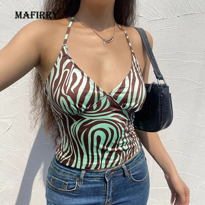 

Пикантная Женская одежда для сна без рукавов с глубоким V-образным вырезом, Летний Тонкий короткий пуловер с лямкой на шее, топ, домашняя оде...