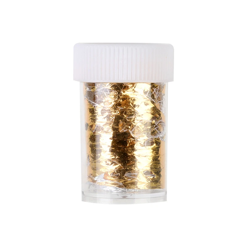 

1 bottle Gold Silver Irregular Aluminum Foil Paper Nail Art Sticker 3D Glitter DIY Manicure Gel Polish Nail Decoration Tools
