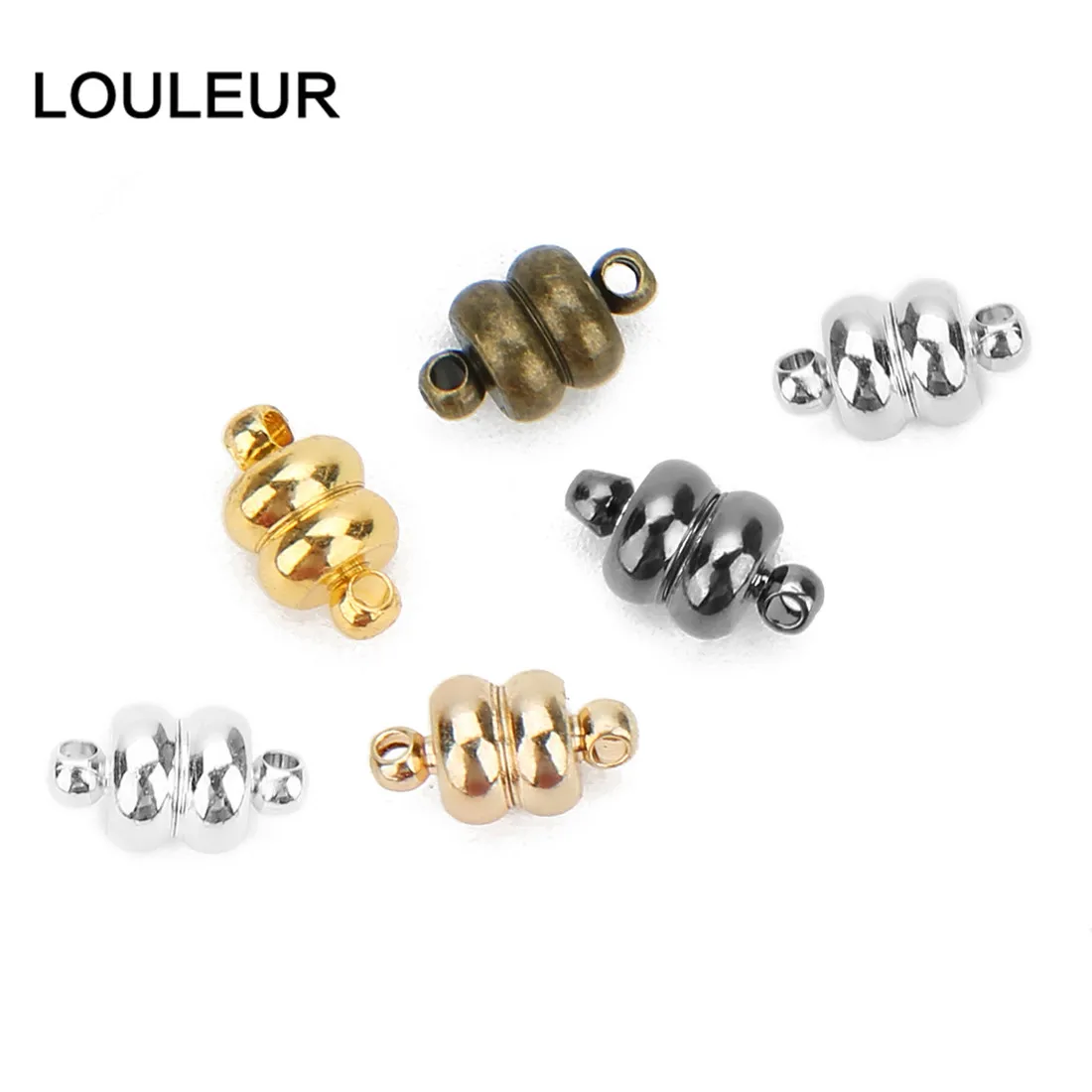 LOULEUR 10 шт./лот круглые медные сильные магнитные замочки для 7 мм кожаного шнура Браслеты Разъемы для DIY изготовления ювелирных изделий DIY Изготовление ювелирных изделий для начинающих ожерелье Diy Изготовление ювелирных изделий 6 цветов на выбор