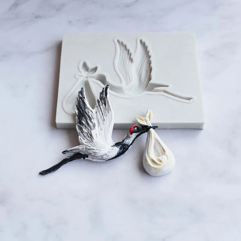 

Red-Crowned Crane Shape Silicone Mold Fondant Sugar Cake Decorating Chocolate Cupcake Baking Tools Clay Gumpaste Mould