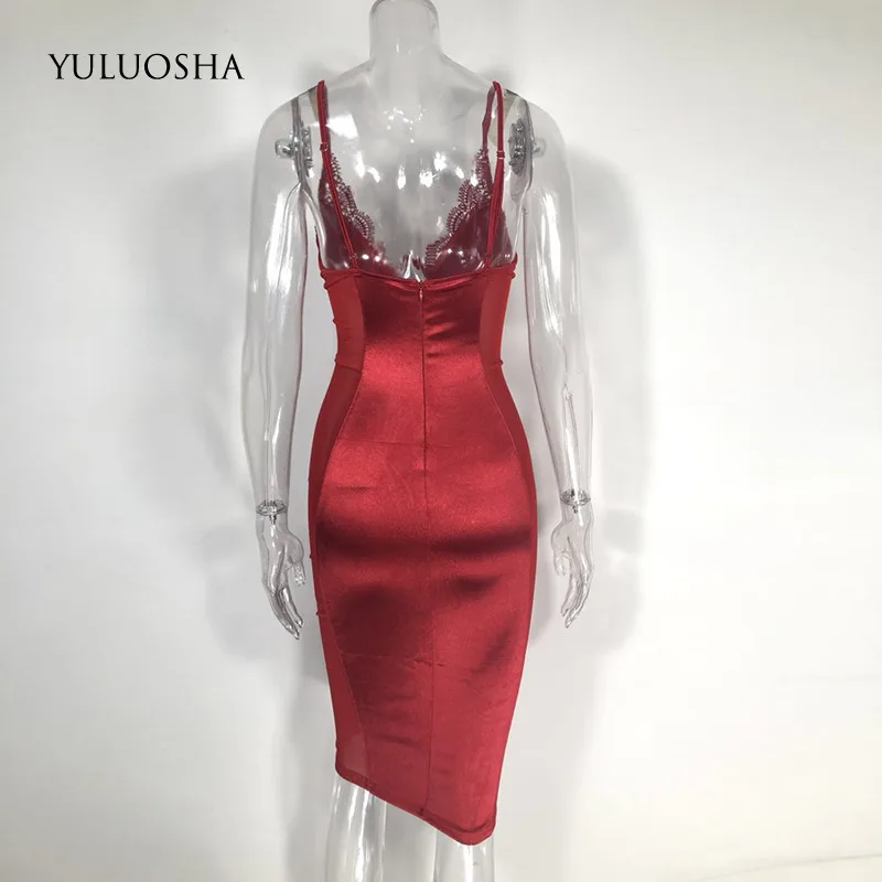 

YULUOSHA Sexy Prom Gown Sleeveless V-Neck Knee-Length Lace Luxury Party Pencil Dress Lilac Short Mermaidlong Prom Long Dress