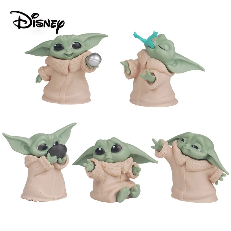 Фигурки игрушечные 5 шт./компл. Baby Yoda Grogu 5-6 см фигурки героев Звездных войн