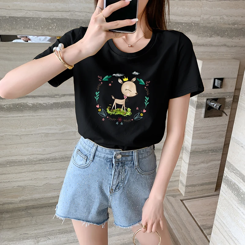 

T Shirt Women Clothes 2020 red Fashion Tee Top Fashion Cotton Ladies Tee Shirt