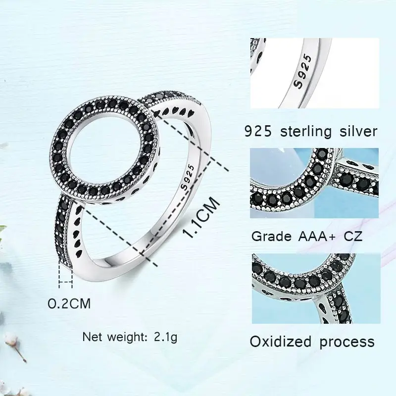 Женское Винтажное кольцо TONGZHE серебряное с сияющим сердцем из стерлингового