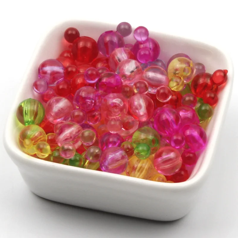 Акриловые Бусины 50 шт./лот разноцветные прозрачные бусины-разделители в форме