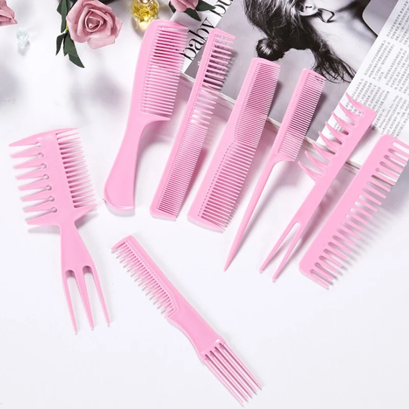 

8 шт. стилист анти-статическое Kappers Kammen, многофункциональный Haar Ontwerp Ontklittende Kam Make Kapper Уход за волосами набор инструментов для укладки