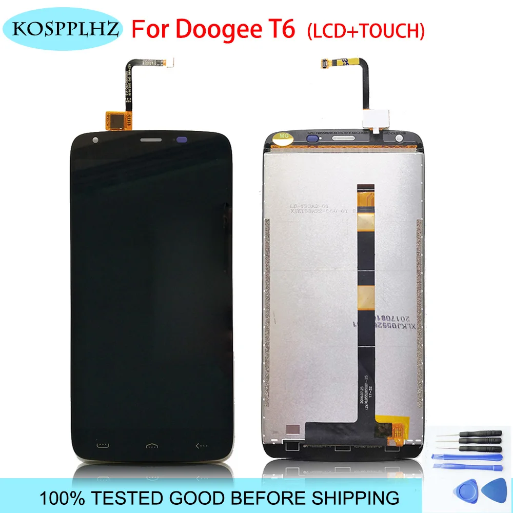 ЖК дисплей KOSPPLHZ Для doogee T6 + дигитайзер сенсорного экрана в сборе замена для