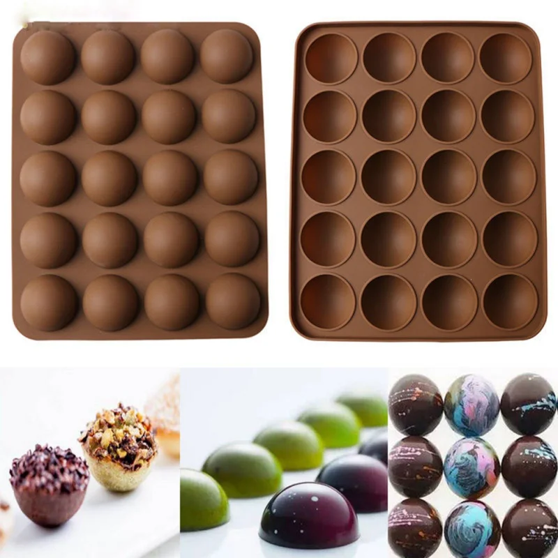 

Non-Stick 20-Half Ball Silicone Mold For Chocolate Mould Baking Mini Truffle Dessert Chocolate Mold Mousse Icing Tray