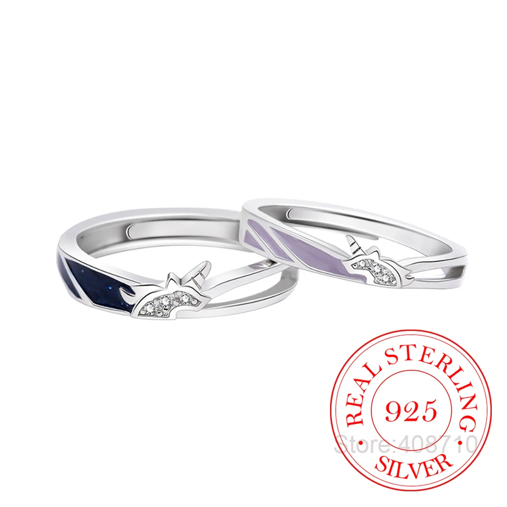 

Женское Открытое кольцо из серебра 925 пробы, украшение для свадьбы, Дня Святого Валентина вечерние подарок для влюбленных пар