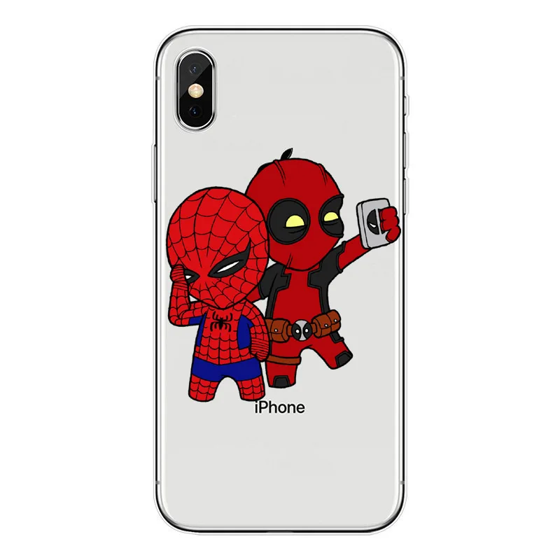 Marvel DC Comics Дэдпул паук-человек Мягкий ТПУ силиконовый чехол для телефона iPhone X 10 5 5S