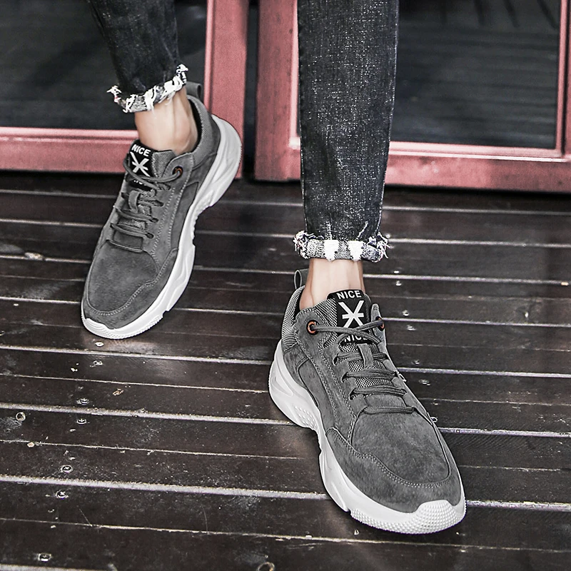 

Leather Sneakers Fashion Hot Sale Men's Casual Men Shoes In Shoes Comfortable Youth Tide Shoes Designer Man Outdoor Breath Black