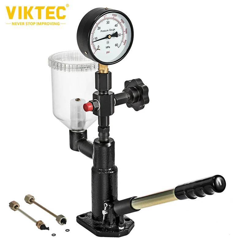 

Viktec Diesel Injector Nozzle Tester Pressure Tester Gauge Bar/PSI W/Filter 0-60 Mpa