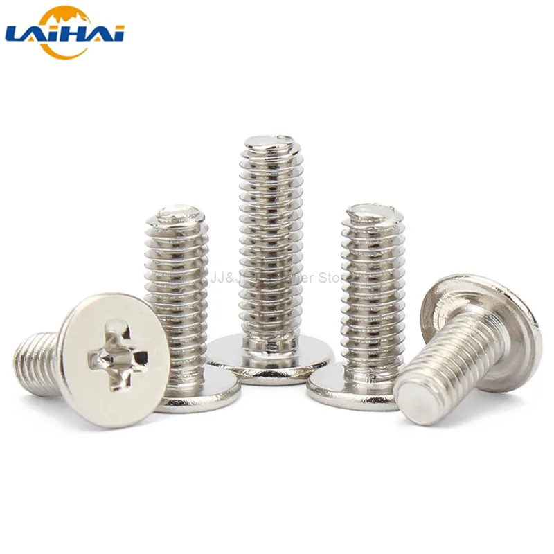 25/50 шт. M1.2 M1.4 M1.6 M2 M2.5 M3 Mini Micro Cross Phillips ультратонкая низкая рифленая поверхность для