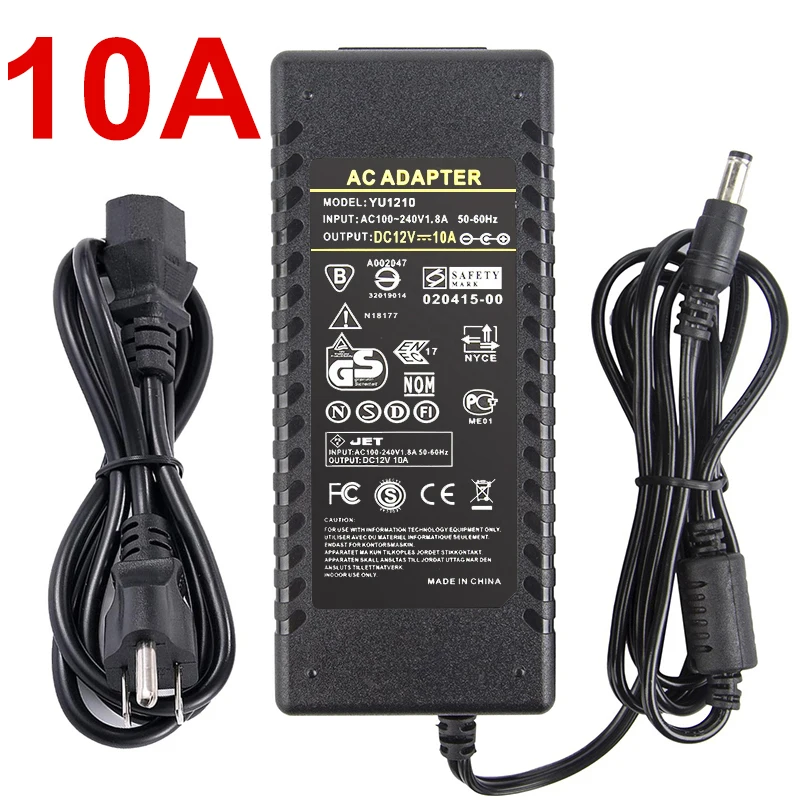 10A 12 В блок питания DC12V блок 1A 2A 3A 5A 6A 8A 10A трансформатор AC 110 В 220 В 220 В к DC 12 Вольт 12 В Светодиодный драйвер для светодиодной ленты - Цвет: 10A