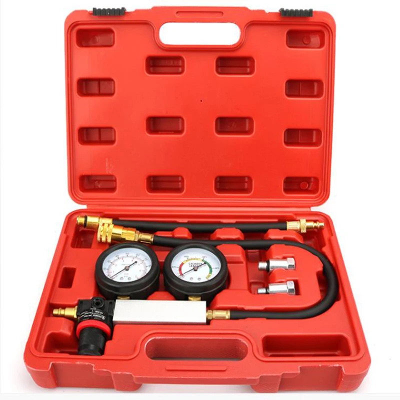 

Cylinder Leak Tester Compression Leakage Detector Kit Set Petrol Engine Gauge Tool Double Gauge System Automobile Tools SK1015