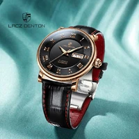 lacz denton mens watch mechanical automatic watch top business casual brand 30m life waterproof stainless steel case leather