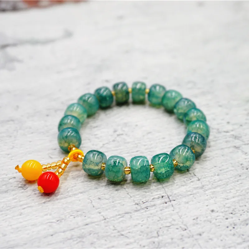 Natural Jade Bead Bracelet Charm Crystal Bangle Jewellery Fashion Accessories Hand-Carved Amulet Gifts for Women Men | Украшения и