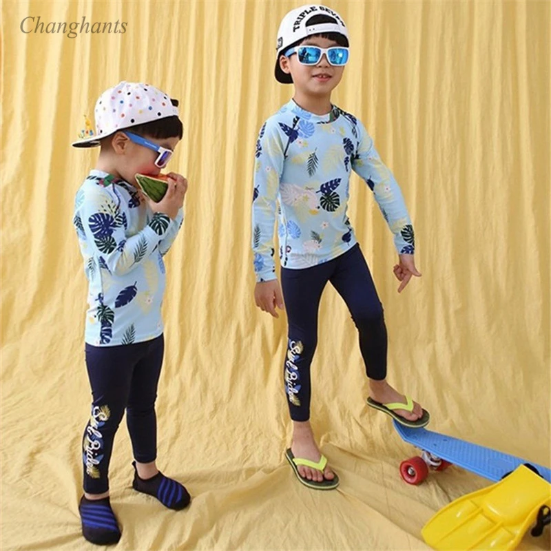 Купальник детский из двух предметов одежда для серфинга с длинным рукавом