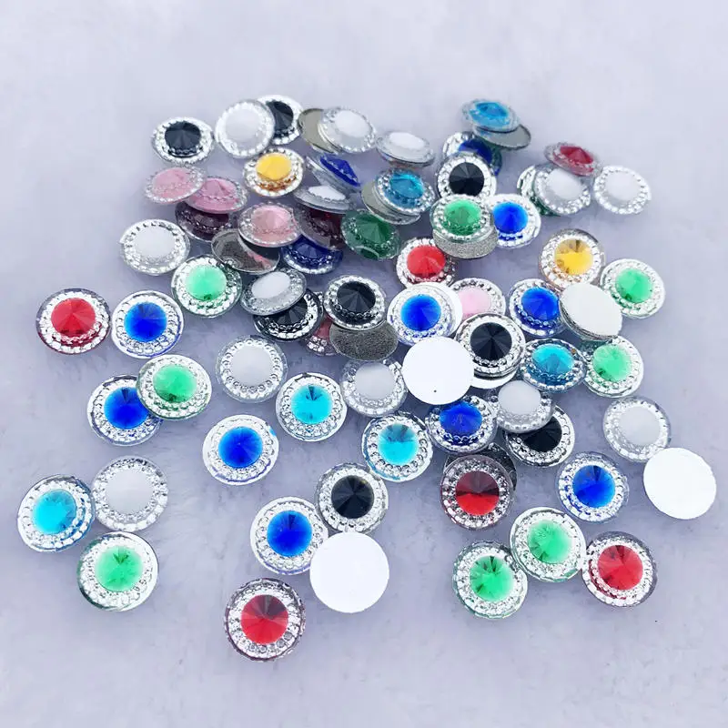 12 мм кристальные стразы двухцветные круглые с плоской задней стороной