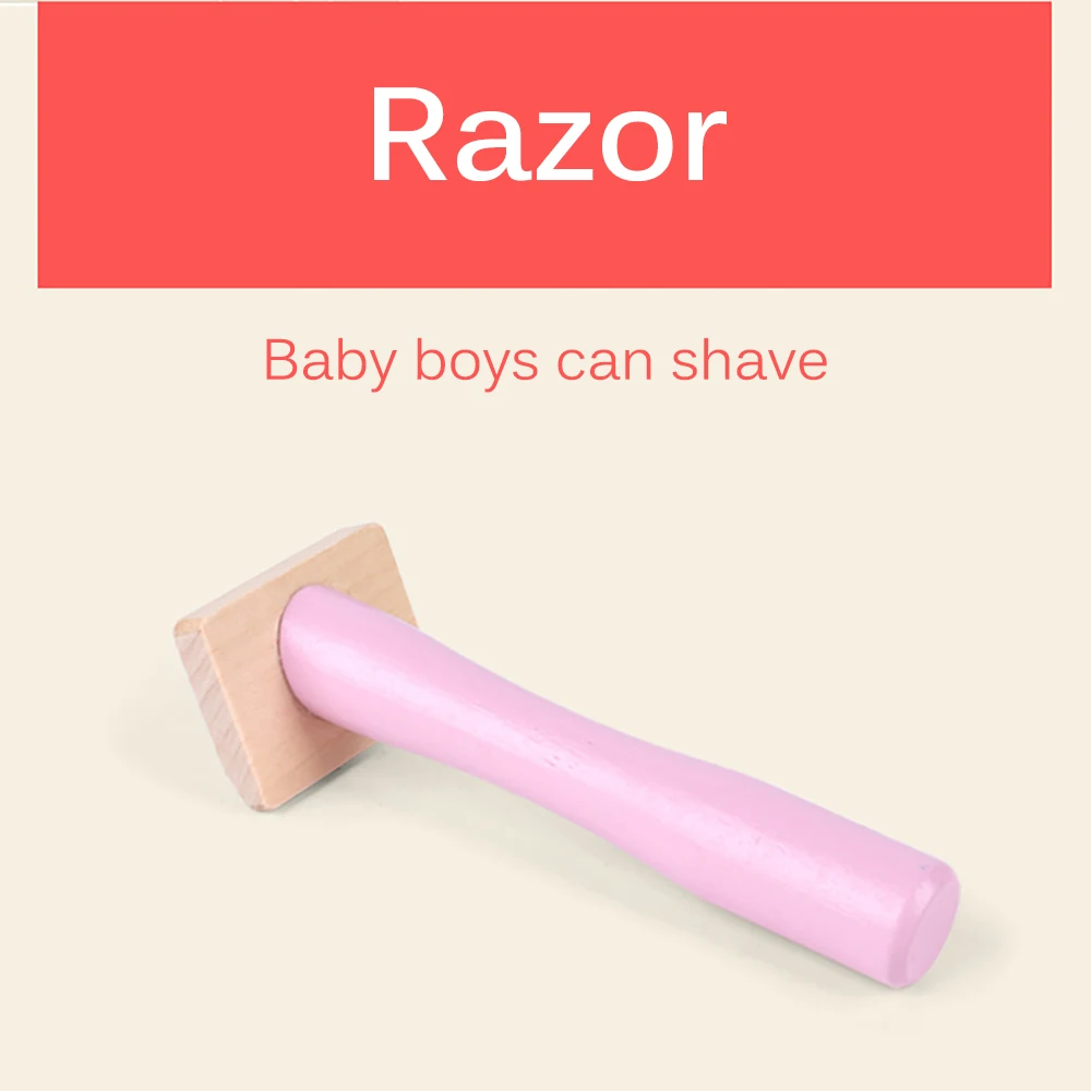 

Simulation Fun Barber Tools Set Play House Toy Set Wooden Toys for Children Hair Care Girls Gifts Dolls Accessories