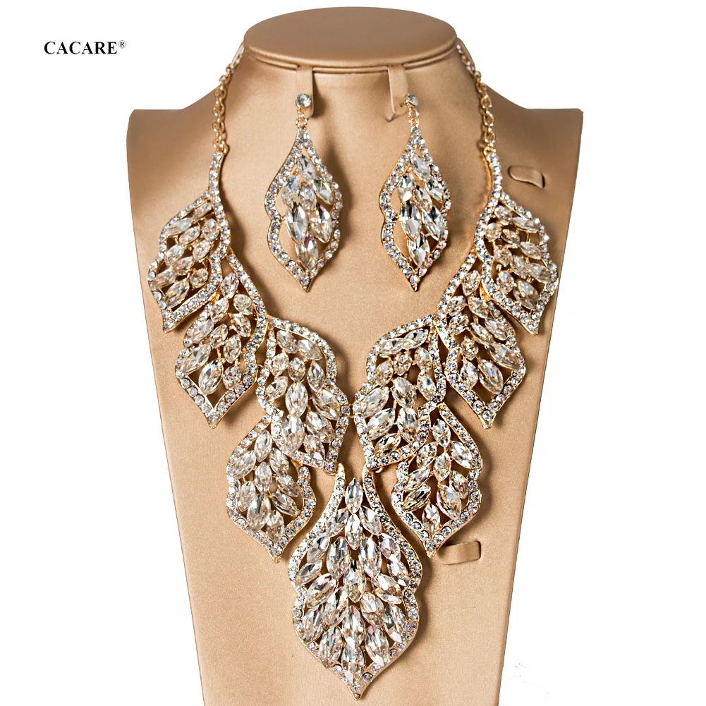 Роскошный золотой сет Дубай ювелирные наборы для женщин большой ожерелье серьги
