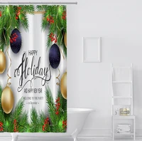 santa claus christmas snow gifts customization household merchandise bathroom products shower curtains waterproof moisture proof