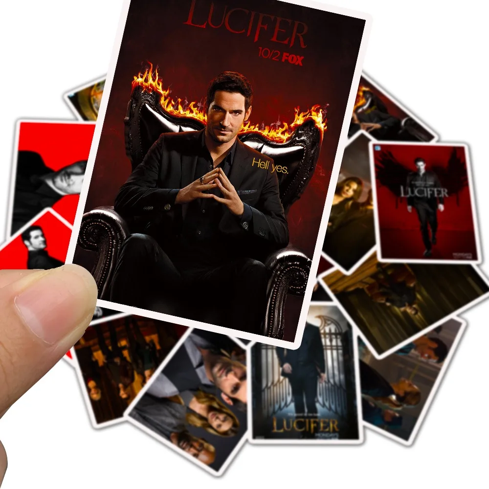 

25Pcs Lucifer Stickers Cosplay Bagde Waterproof PVC Tags Paster