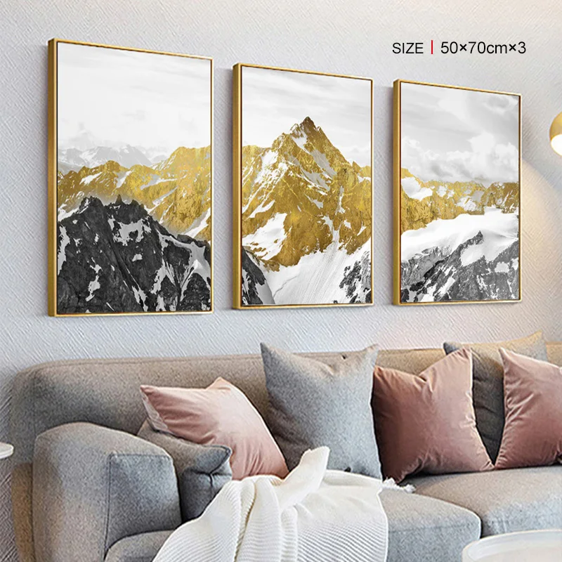 Золотые горы Landcape плакаты принты картины на холсте wall art Для Гостиная Декор для