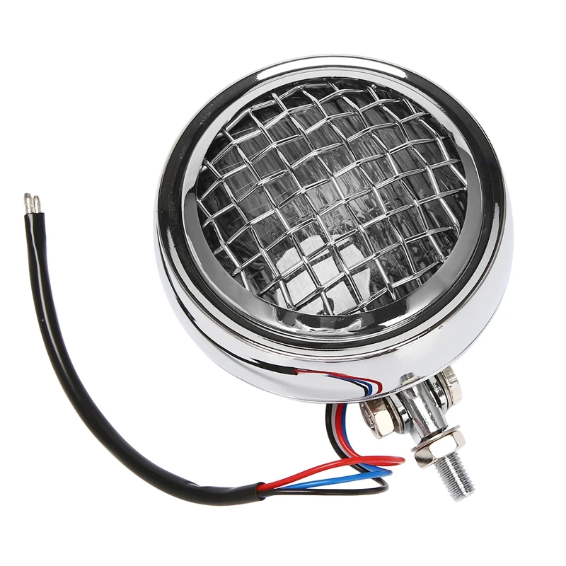 

Motorcycle Retro Headlight with Grill Head light lamp Vintage Headlight for Honda Bobber Chopper Touring