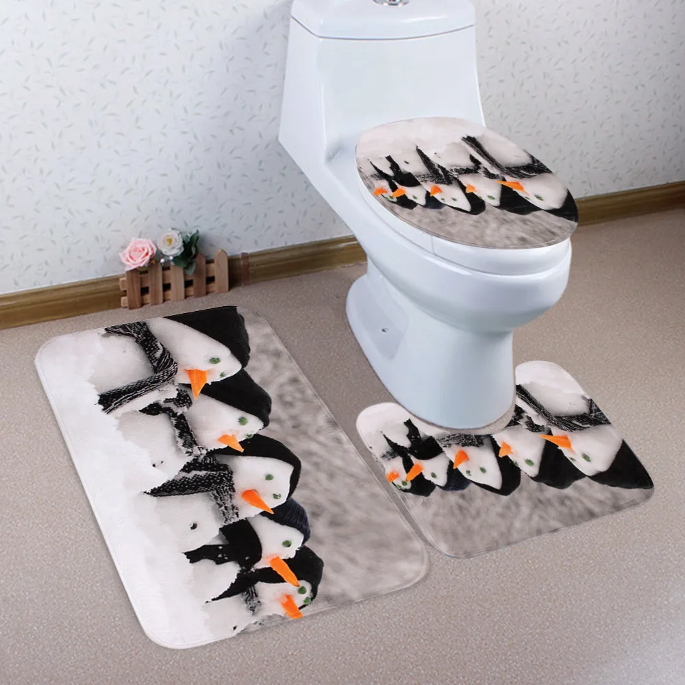 Christmas bath mat21 Рождественский коврик для ванной Wc, сиденье для унитаза, чехол, коврик для туалета туалет, подогреватель сидений, тапас, коврик для туалета, декоративная кювета, Рождественский комод для ванной комнаты - Цвет: Christmas bath mat21