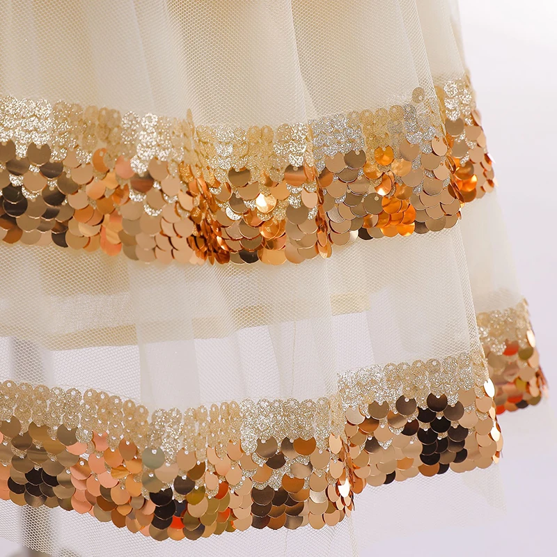 Girls Dress Sequin Beaded Tutu Princess Evening Ball Gown Vestidos Wedding Party Vintage Dresses For Birthday Girl Tulle | Детская