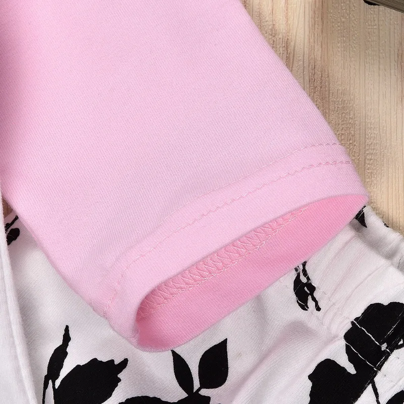 Модная футболка и штаны осенняя одежда для маленьких девочек младенец